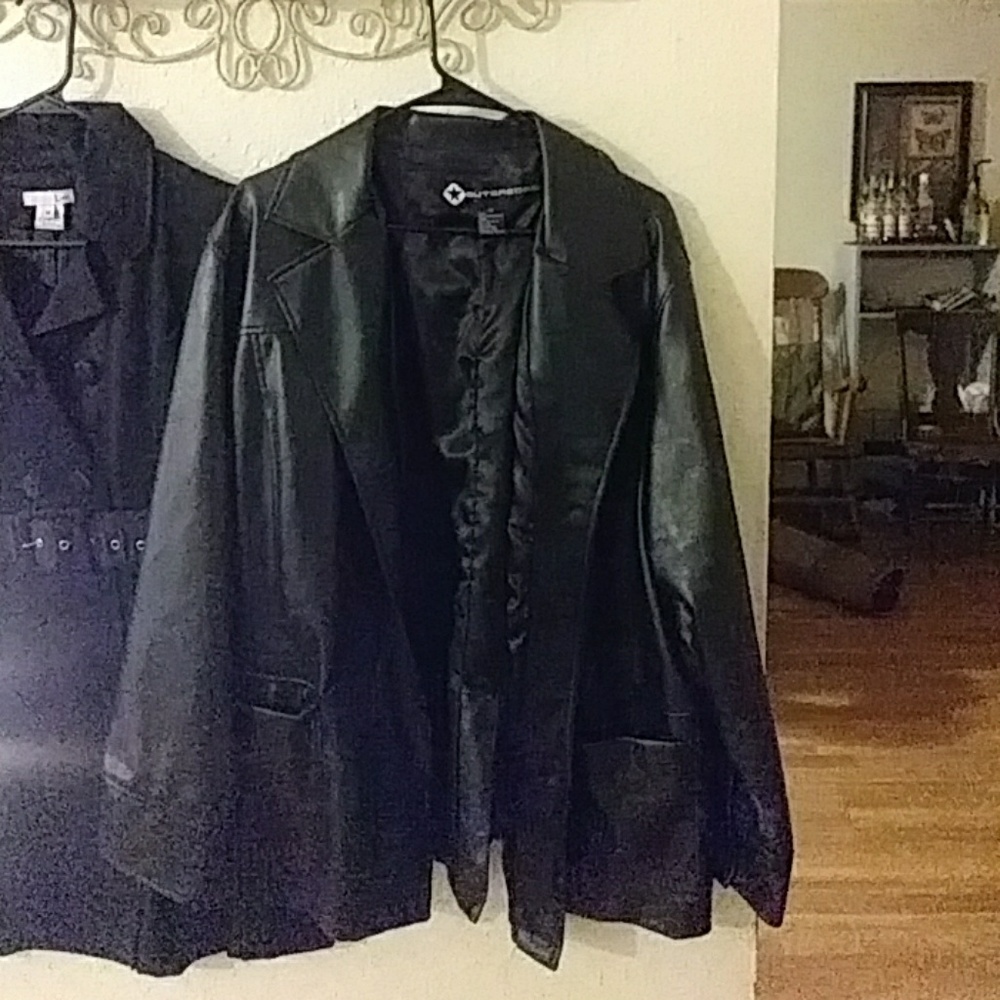 Black leather coat